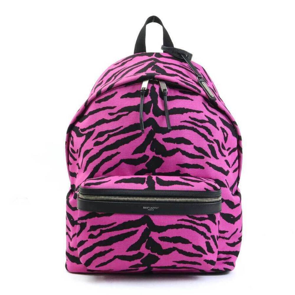 Saint Laurent backpack canvas pink black